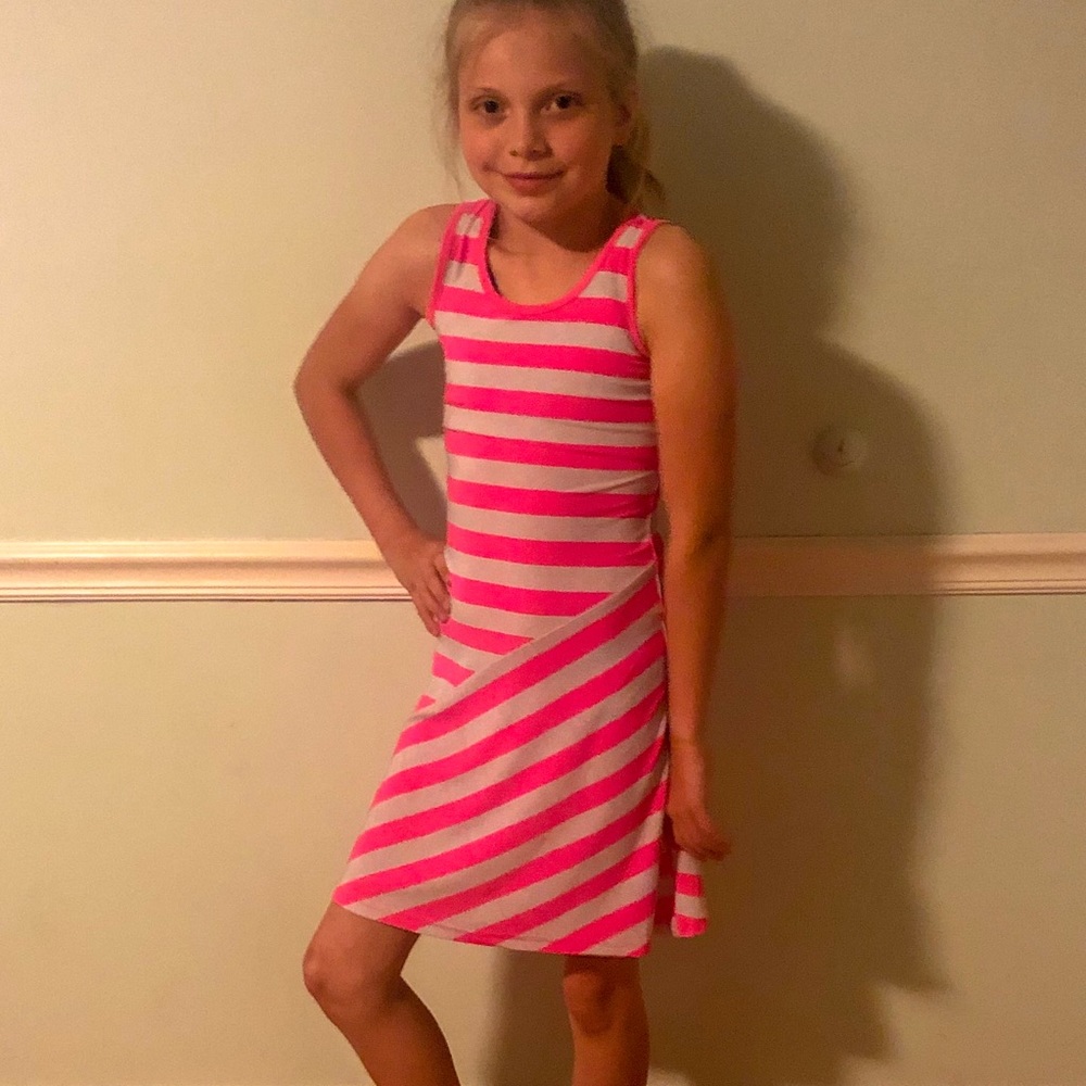 Pink striped summer dress